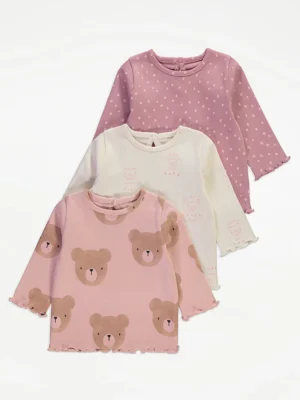 Set 3 Bluza me Mëngë të Gjatë – Me Arushë dhe Pika