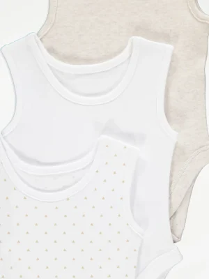 Neutral Sleeveless Bodysuits 3 Packk