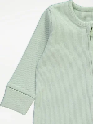 Pastel Ribbed Zip Fasten Sleepsuits 7 PackK