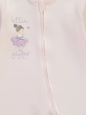 Pink Fairy Little Sister Zip Fasten Sleepsuit pizhame 2