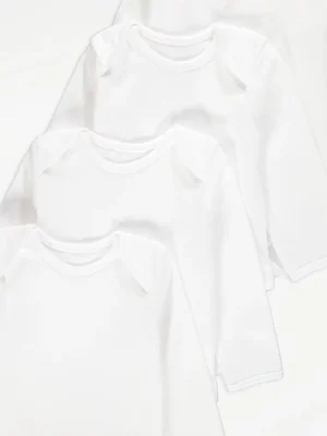 White Long Sleeve Bodysuits 5 Packkk