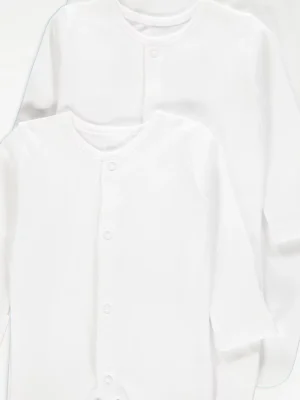 White Long Sleeve Sleepsuits 3 Packkk
