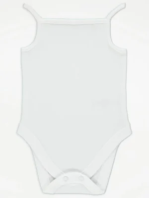 White Strappy Sleeveless Bodysuits 3 Packkk