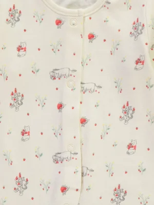 pizhame 5 Winnie the Pooh Strawberry Sleepsuits 3 Pack
