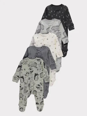 Set prej 5 Tuta Gjumi me Zinxhir – Me Motive Kafshësh të Pyllit