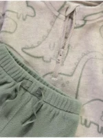 Set me bluzë sporti me zinxhir deri në gjysmë dhe pantallona sportive prej materiali fleece – Pako me 2 copë