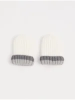 Set Kapelë dhe Dorëza të Gërshetuara me Bobble, me Vija në Ngjyrë Gri