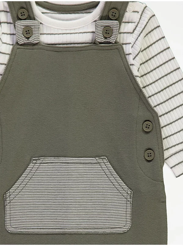 Set me dungare dhe bodysuit me strukturë të valëzuar në ngjyrë gri