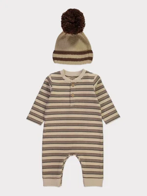 Set me Tuta të Plota me Vija dhe Kapelë me Topth