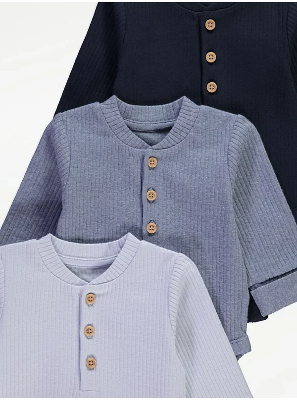 Set 3 copë me bluzë me rripa blu dhe pantallona