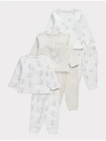 Pizhame me Mëngë të Gjata për Fëmijë – 3 Pako, Disney Dumbo, Ngjyra Neutrale