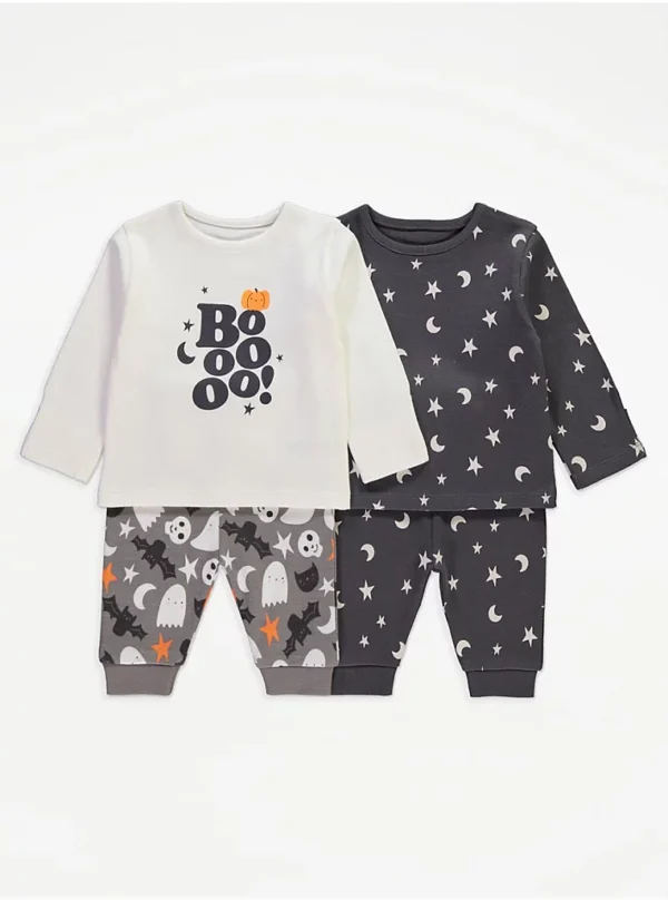 Pizhame me Mëngë të Gjata "Halloween Boo!" – 2 Pako