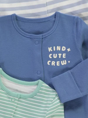 Striped Kind Cute Crew Sleepsuits 3 Packk