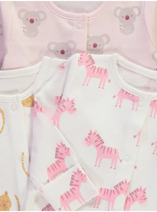 Pizhame me kafshë safari rozë, paketë 3 copë