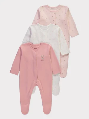 Pizhame rozë me lule, mëngë të gjata, paketë 3 copë