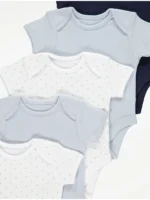 “Bodysuit-e blu me mëngë të shkurtra, paketë 5 copë”