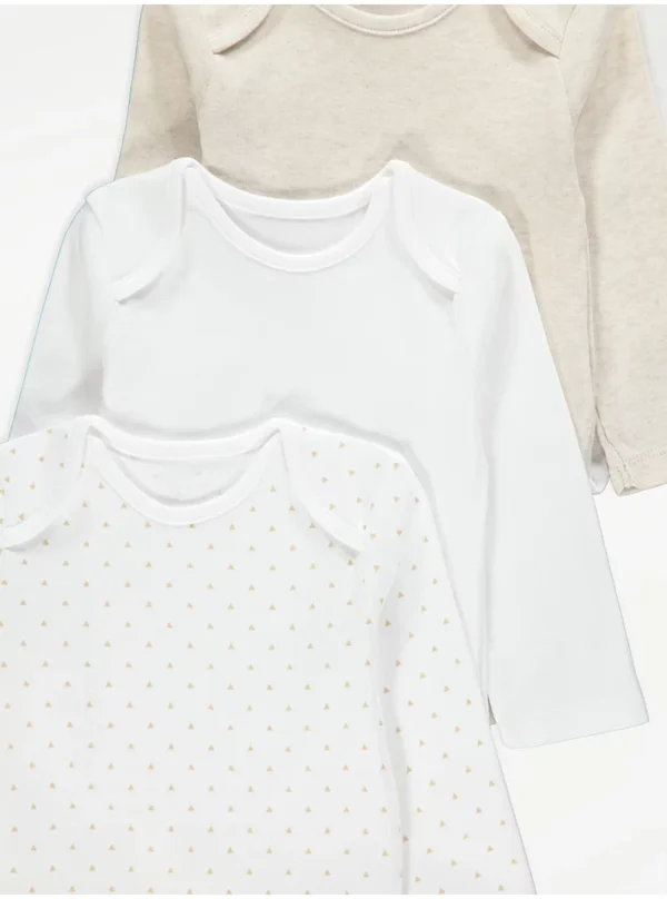 “Bodysuit-e me mëngë të gjata, neutralë, paketë 5 copë”