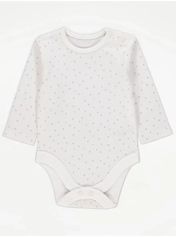 Komplet me pantallona të bardha White Bunny dhe bodi me pika