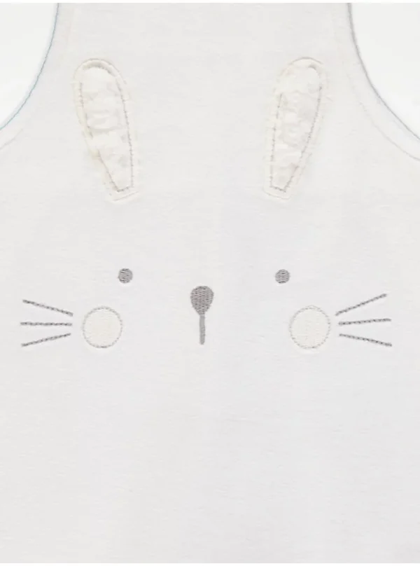 Komplet me pantallona të bardha White Bunny dhe bodi me pika