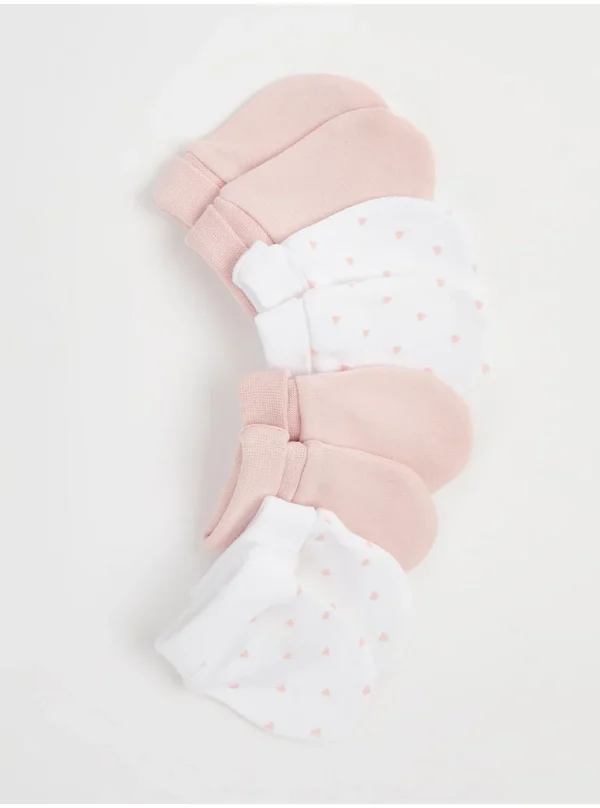 Set me 4 palë doreza kundër gërvishtjes, rozë me zemra