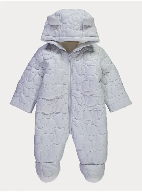 Xhup dimëror i qepur me grafikë elefanti – ngjyrë gri