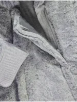 Xhup dimëror me kapuç dhe gëzof artificial – ngjyrë gri