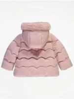 Xhaketë rozë e mbushur, me kapuç,