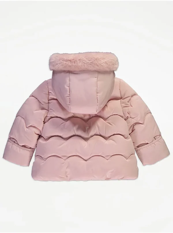 Xhaketë rozë e mbushur, me kapuç,