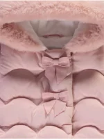 Xhaketë rozë e mbushur, me kapuç,