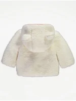 Xhaketë me kapuç dhe me veshë, ngjyrë krem.