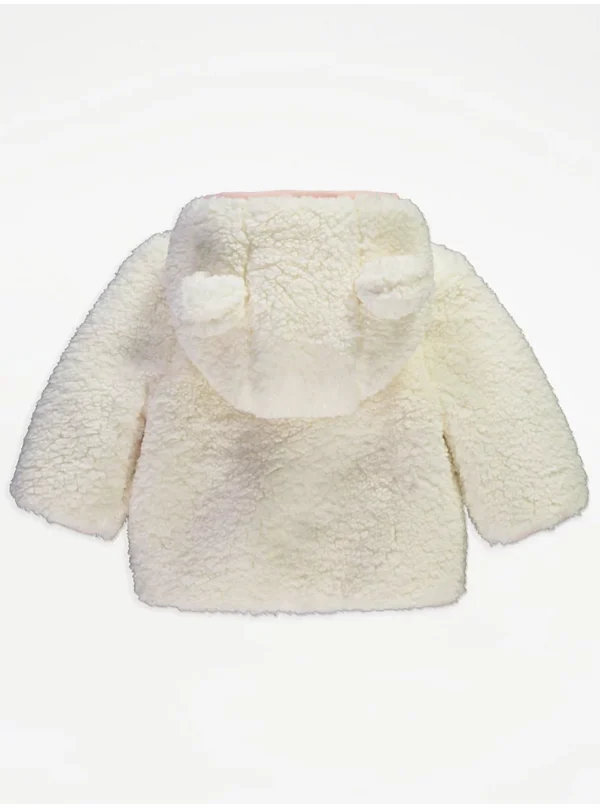 Xhaketë me kapuç dhe me veshë, ngjyrë krem.