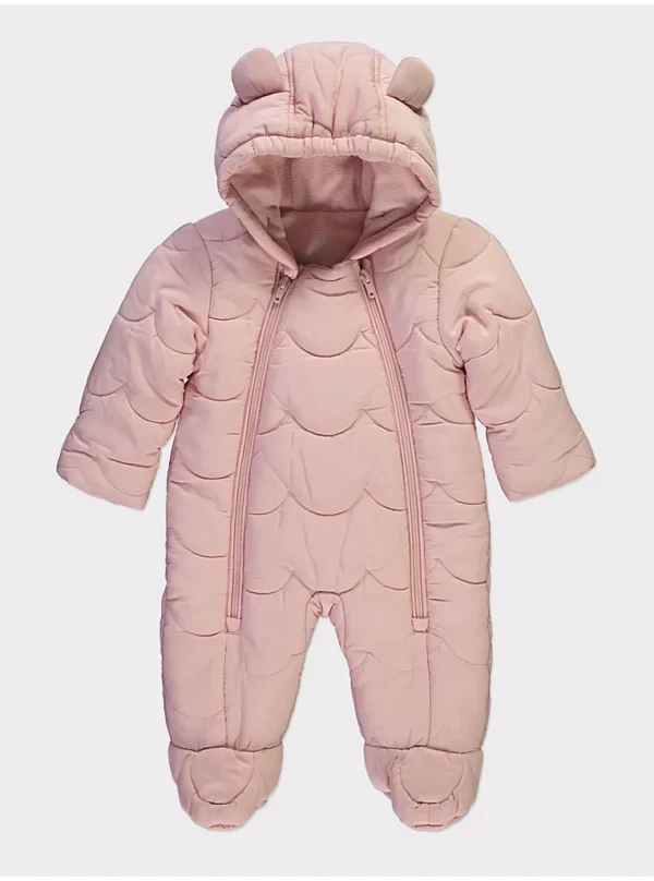 Veshje dimri rozë — me mbushje, me kapuç