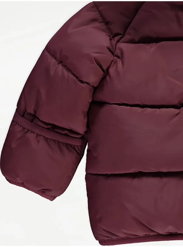 Xhup i Mbushur me Fleec të Brendshëm, Kapuç me Veshë 3D, Ngjyrë Vishnje