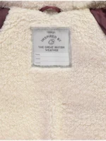 Xhup i Mbushur me Fleec të Brendshëm, Kapuç me Veshë 3D, Ngjyrë Vishnje