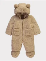 Xhup dimëror me kapuç prej pelushi Borg – ngjyrë kafe e çelët (camel)