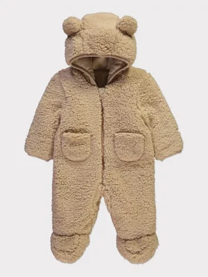 Xhup dimëror me kapuç prej pelushi Borg – ngjyrë kafe e çelët (camel)