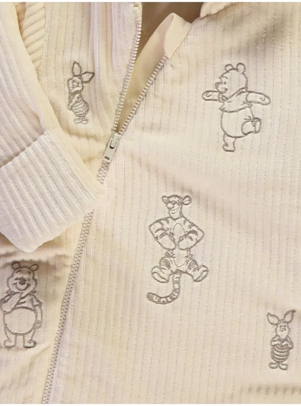 Xhup dimëror Disney Winnie The Pooh me kapuç, prej veluri – ngjyrë krem