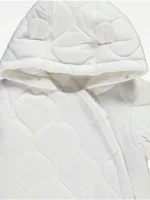 Xhup dimëror i qepur me mbyllje me zip – ngjyrë e bardhë