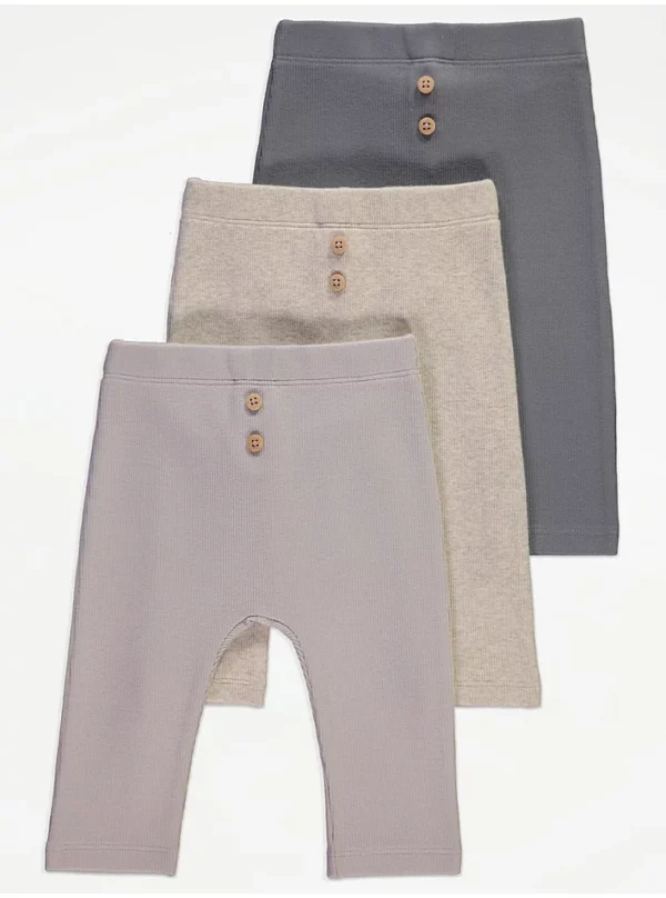 Set 3 copësh: Bluza të kopsitura neutrale me butona dhe pantallona