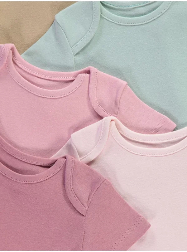 Benkica me Mëngë të Shkurtra në Ngjyrë Rozë – Paketë me 10 copë