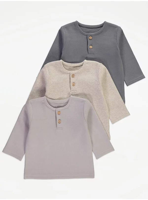 Set 3 copësh: Bluza të kopsitura neutrale me butona dhe pantallona