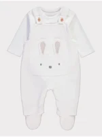 Set fëmijësh: Pantalona të bardha me lepur dhe bodysuit me pika