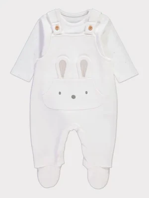 Set fëmijësh: Pantalona të bardha me lepur dhe bodysuit me pika