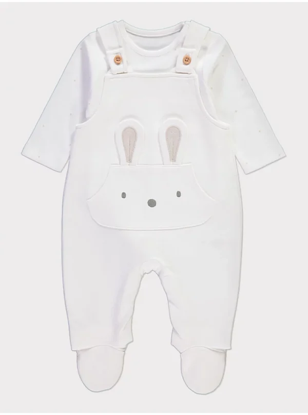 Set fëmijësh: Pantalona të bardha me lepur dhe bodysuit me pika