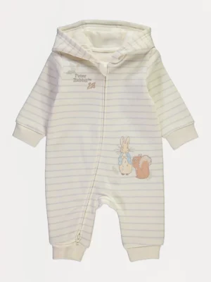 Njëcopëshe krem me rripa dhe kapuç Peter Rabbit