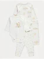 Set 2 copësh Winnie The Pooh: Bodysuit krem dhe pantallona