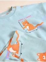 Set Little Angels: Bluze Curious Cat dhe pantallona