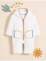 Xhup dimëror me kapuç prej pelushi Borg – ngjyrë krem, Little Angels