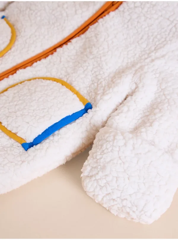 Xhup dimëror me kapuç prej pelushi Borg – ngjyrë krem, Little Angels