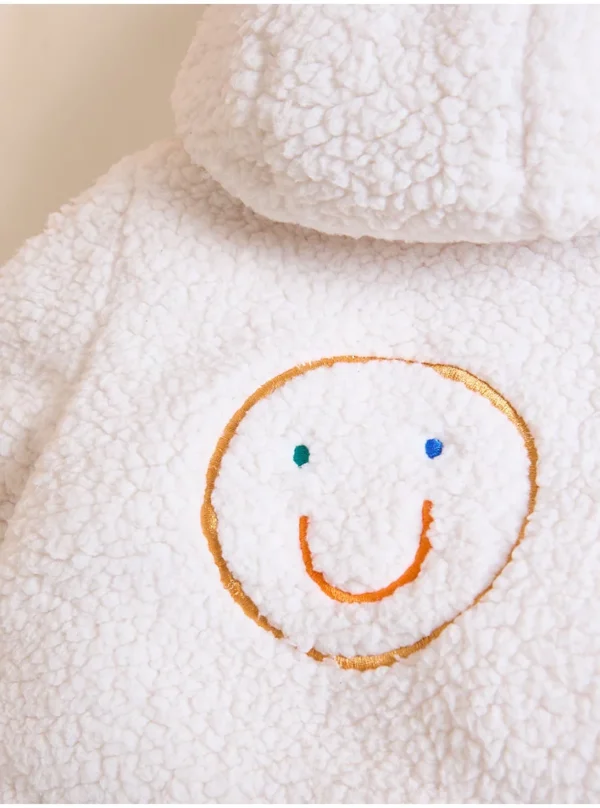 Xhup dimëror me kapuç prej pelushi Borg – ngjyrë krem, Little Angels